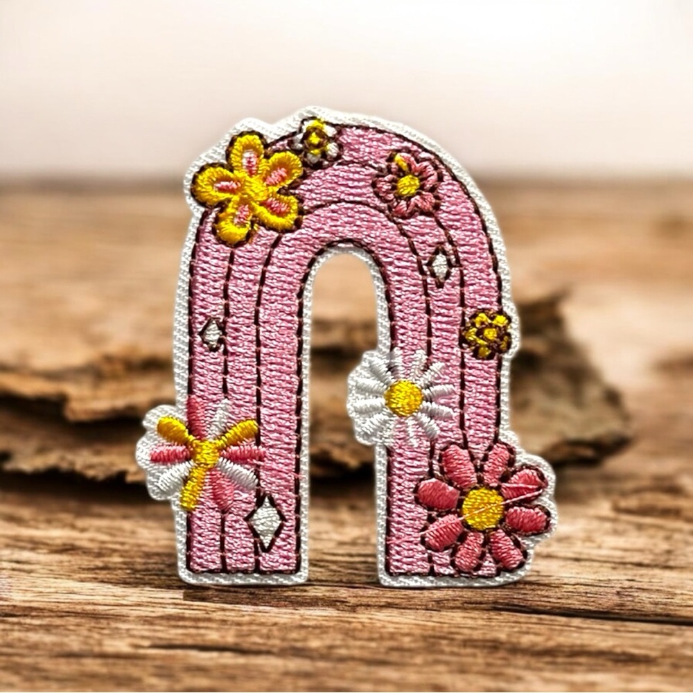 Floral Rainbow Embroidered Patch